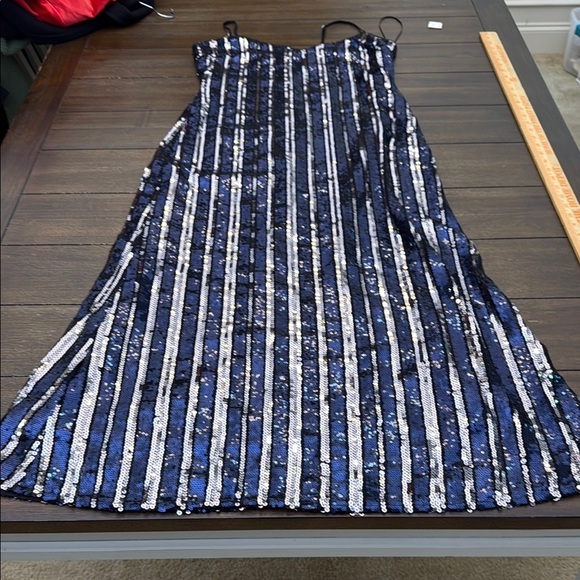 Anthropologie Maeve Sleeveless Sequin Stripe Midi Dress Size Small - Picture 4 of 14